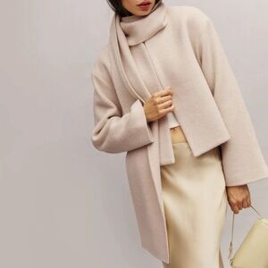 Brand New Reformation Porter Cropped Jacket in Cream